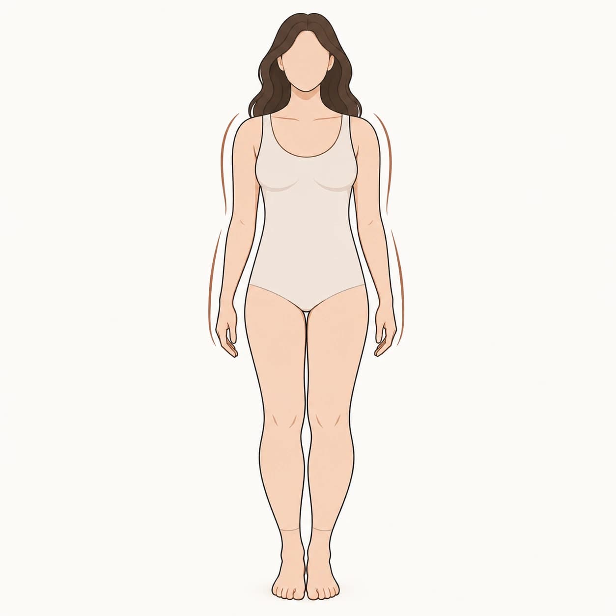 Illustration of a woman with a rectangle body shape